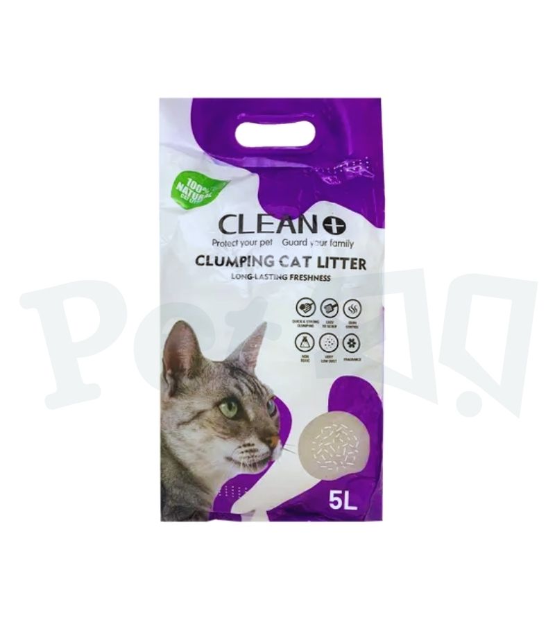Clean Plus Clumping Cat Litter Lavender 5L Clean Plus Clumping Cat Litter Lavender 5L - Image 1