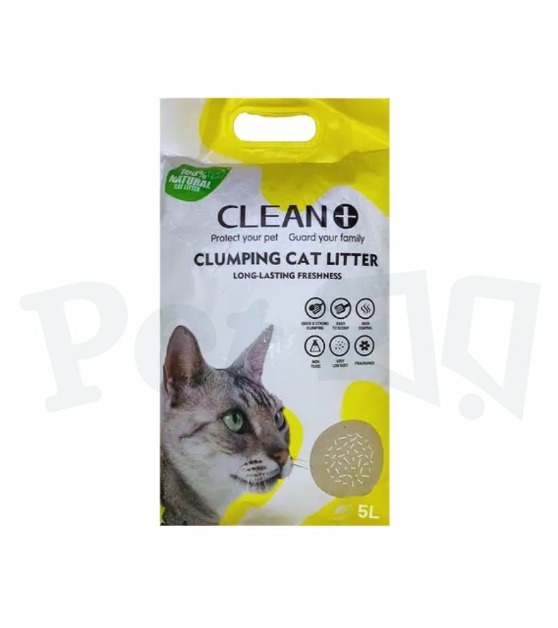 Clean Plus Clumping Cat Litter Lemon 5L Clean Plus Clumping Cat Litter Lemon 5L - Image 1