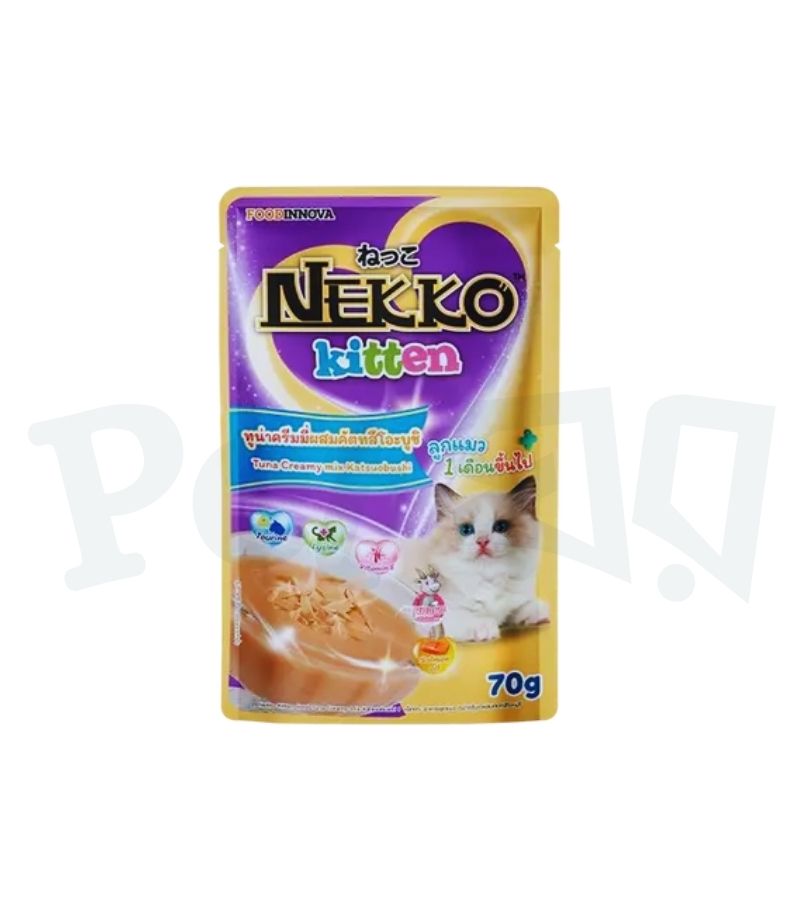 Nekko Kitten Pouch Tuna Creamy Mix Katsuobushi 70g Nekko Kitten Pouch Tuna Creamy Mix Katsuobushi 70g - Image 1