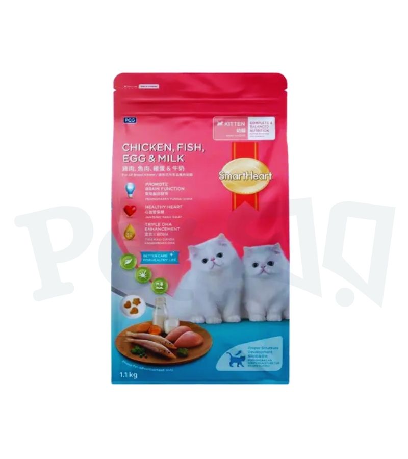 SmartHeart Kitten Cat Food Chicken, Fish, Egg & Milk 1.1kg SmartHeart Kitten Cat Food Chicken, Fish, Egg & Milk 1.1kg - Image 1