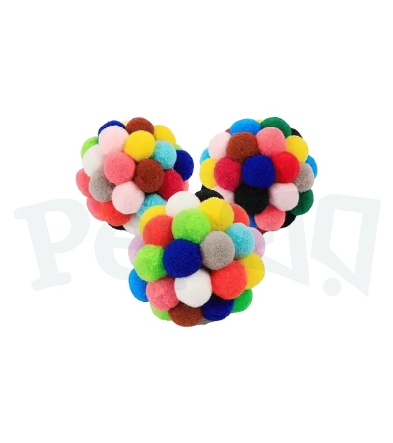 Multicolour Cotton Cat Toy Ball Multicolour Cotton Cat Toy Ball - Image 1